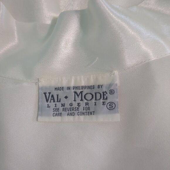 Val Mode Lingerie 1980's white bridal Robe Lace Embroidery Design  small - Picture 5 of 5